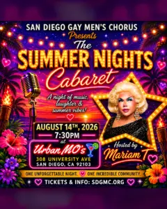 Summer Nights Cabaret - San Diego Gay Men’s Chorus